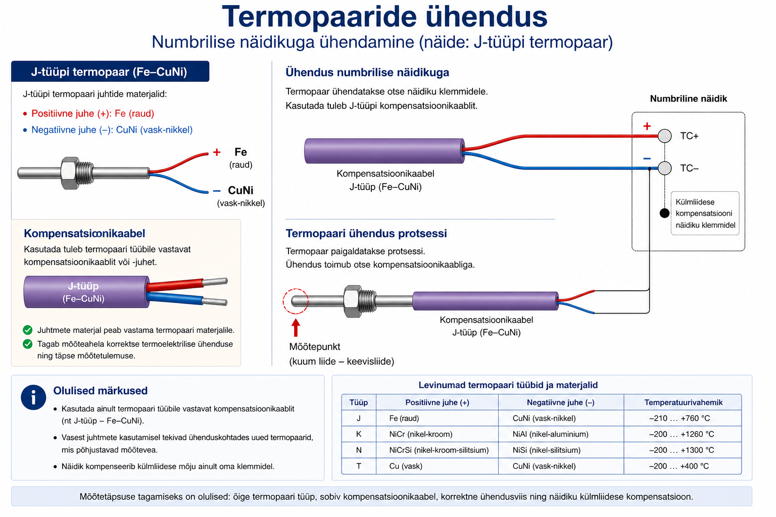 Termopaari &uuml;hendus kompensatsioonikaabliga